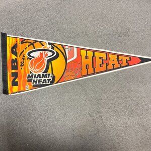 Vintage Miami Heat Pennant NBA Basketball Shaq Lebron Wade